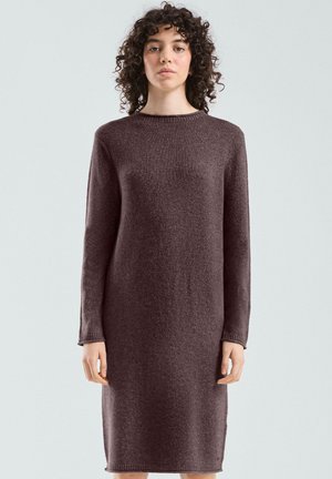 Gebreide jurk - aubergine