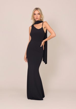 WAL G., ASHA SCARF DRESS - Трикотажна рокля - black
