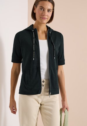 Cecil, KURZARM JACKE MIT HOODIE UND ZIPPER - Sweat zippé - palm breeze green