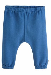 Sinised, pehmed puuvillased püksid kummiga vöökohaga, kogutud äärte ja lõdva lõikega. Mugavuse tagamiseks on kasutatud õmblusteta konstruktsiooni.