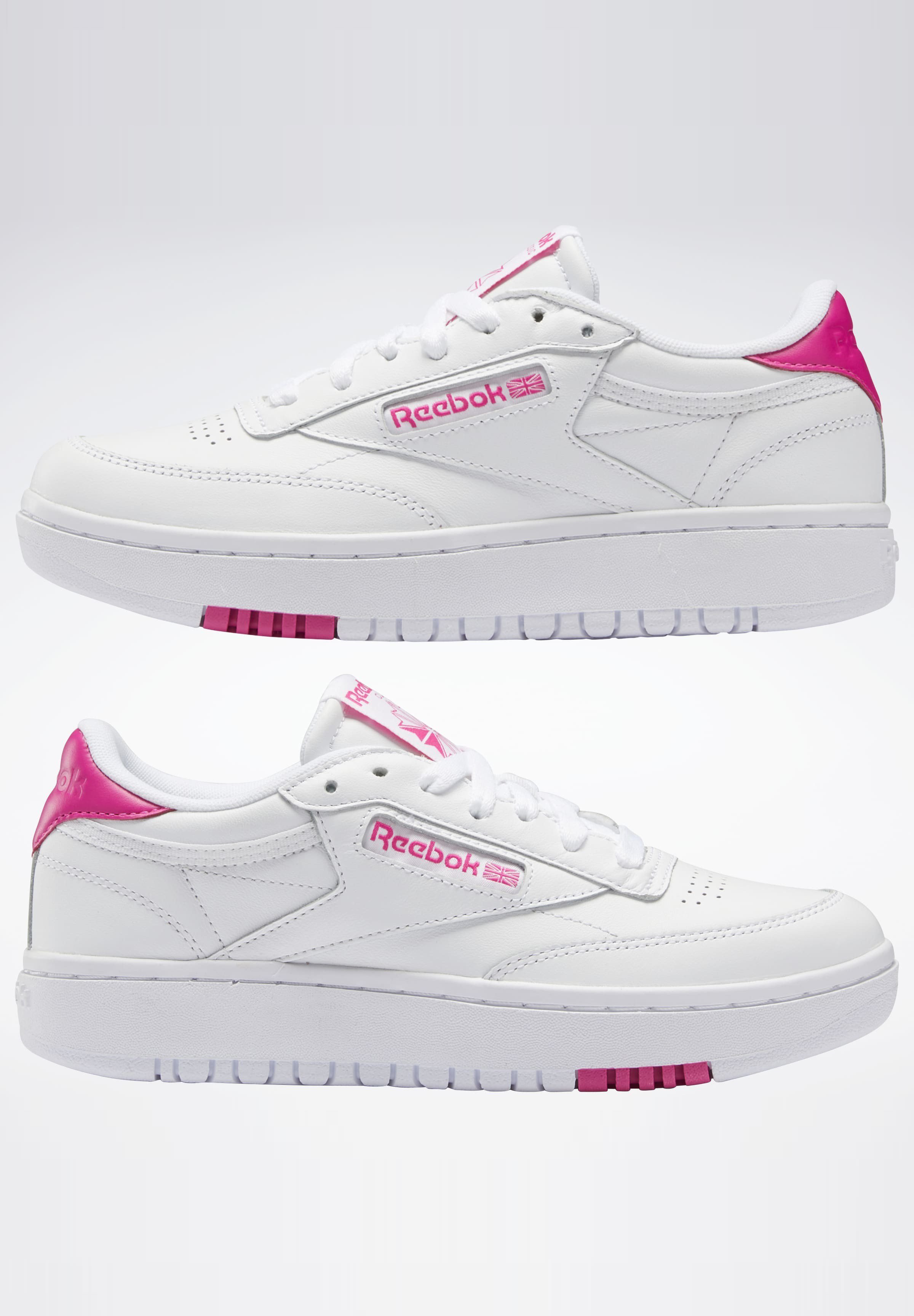 Reebok Classic CLUB C DOUBLE Joggesko whitewhitepropnk Reebok Classic CLUB C DOUBLE Joggesko whitewhitepropnk