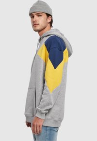 Urban Classics OVERSIZE 3-TONE HOODY - Mikina s kapucňou - grey/honey/darkblue