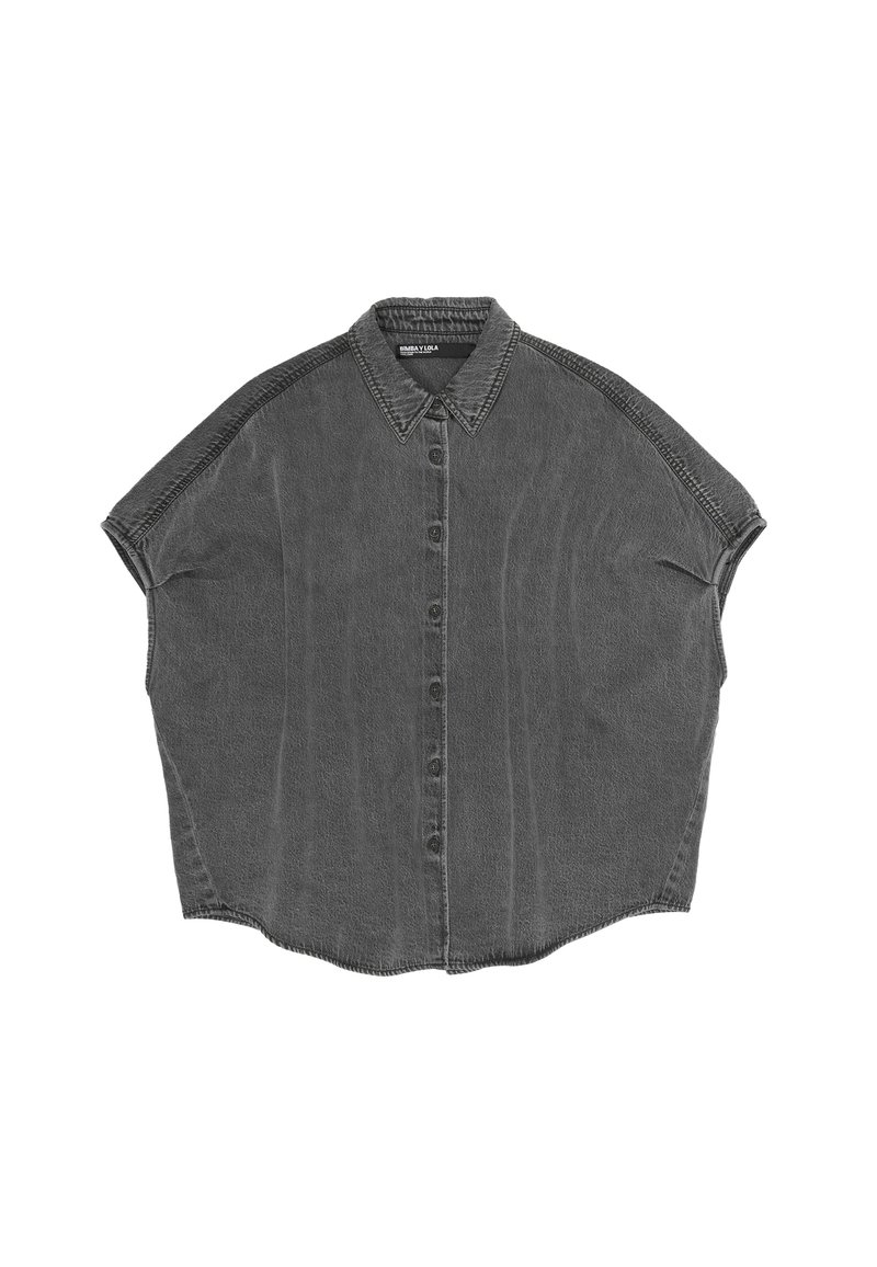 Bimba Y Lola CAPA - Button-down blouse - denim lavado/black denim ...