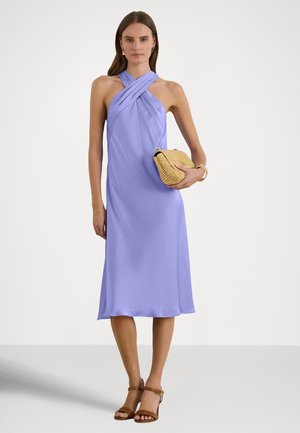 SATIN CHARMEUSE HALTER DRESS - Robe de soirée - banker blue