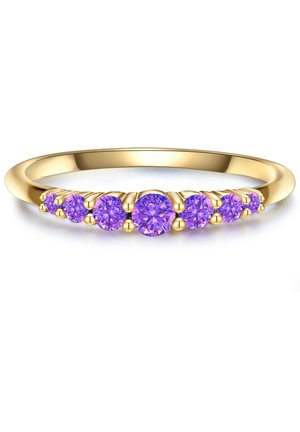 STERLING SILBER GELBGOLD AMETHYST - Gredzens - gelbgold