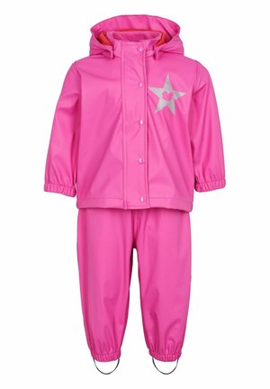 Playshoes - Regenpak met sterren, reflectoren, roze (pink 18), 98 cm