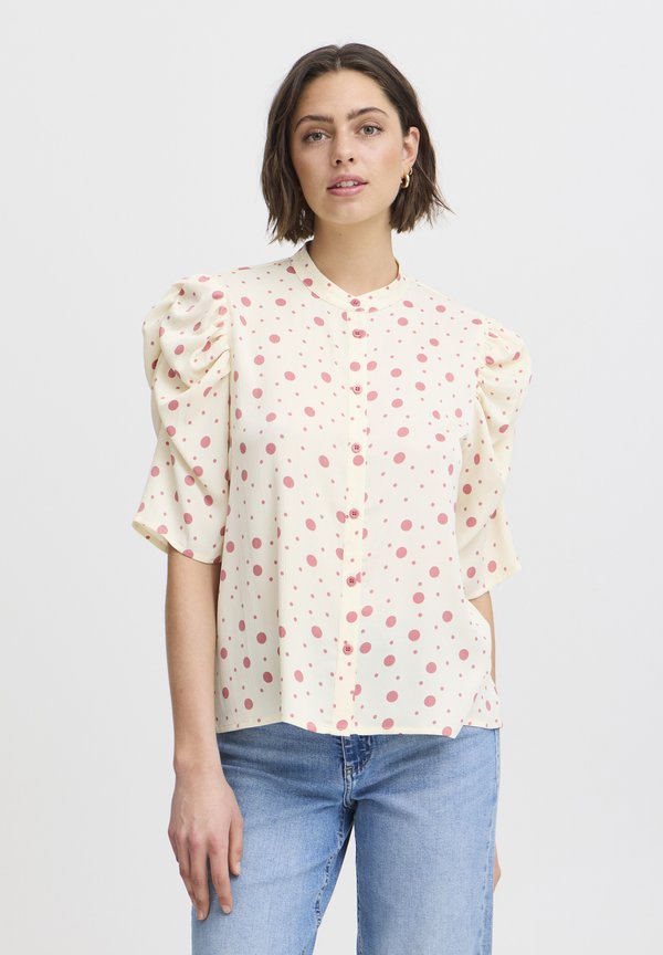 IHKate - Blouse - cloud dancer  rosa dot