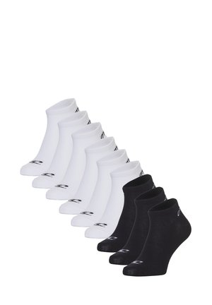 Pakket van 10 enkelsokken in wit en zwart, met een geribde boord, logo aan de zijkant en een gladde, lichte katoenmix.
