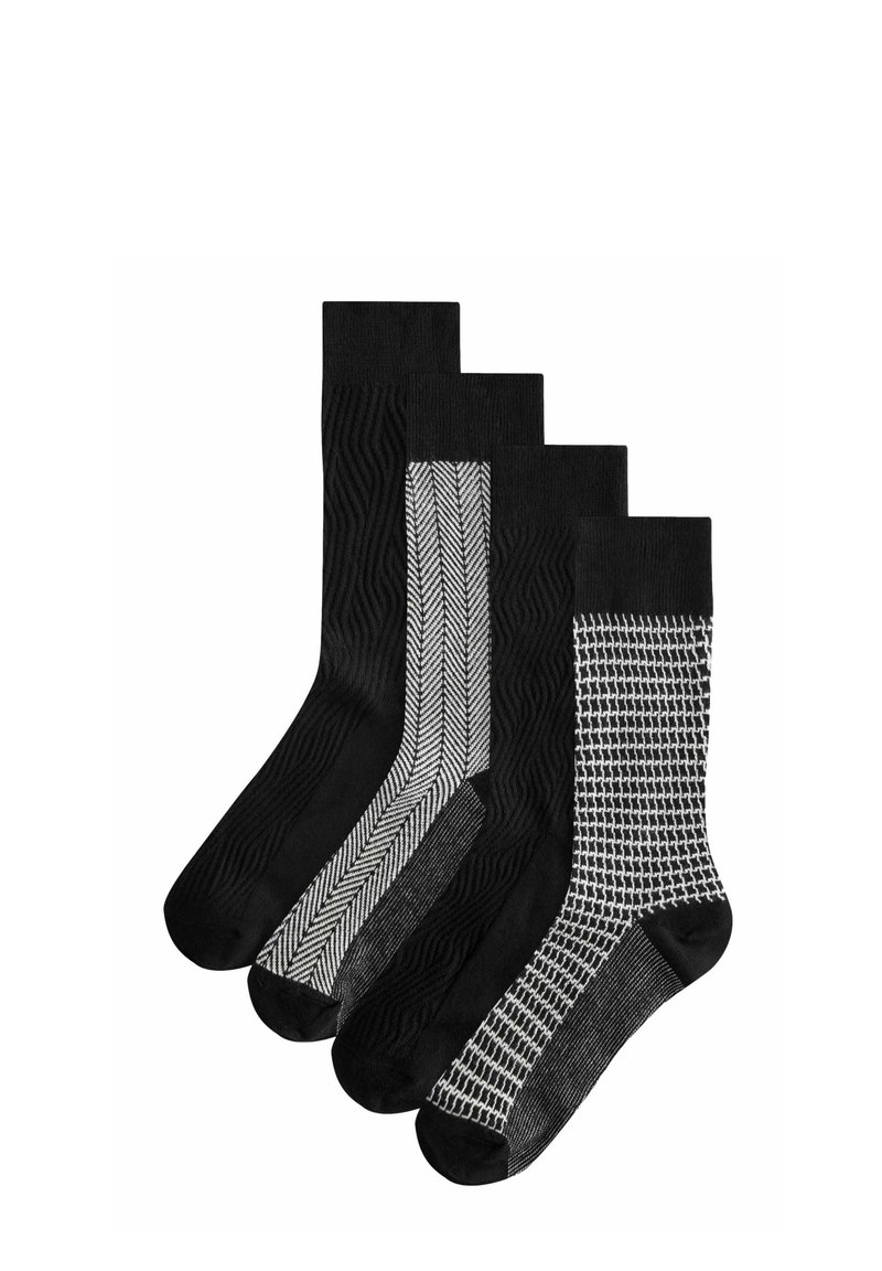 Next SIGNATURE 4 PACK - REGULAR FIT - Strømper - black white tesuture