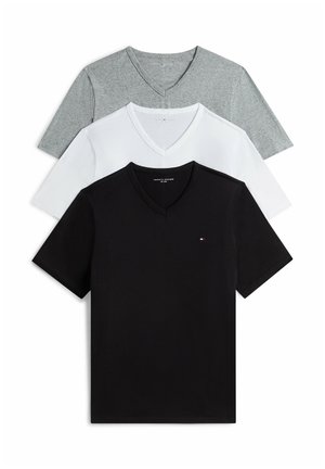 3 PACK - Nachtwäsche Shirt - black/white/mid grey heather