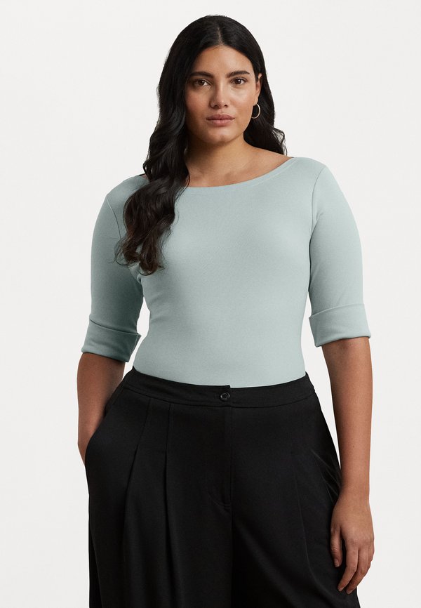 STRETCH COTTON BOATNECK TOP - Basic T-shirt - aqua pearl
