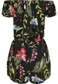 Urban Classics LADIES AOP OFF SHOULDER SHORT JUMPSUIT - Kombinezonas - black flower