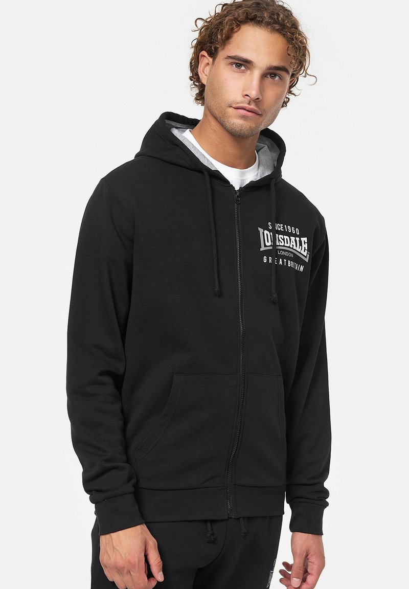 Lonsdale NORMALE PAS  - Felpa con cappuccio - black white grey