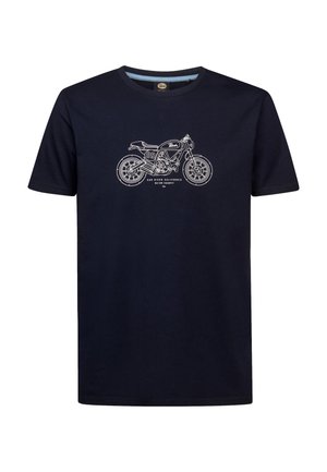 Petrol Industries, MEN T-SHIRT SS CLASSIC PRINT - T-Shirt print - navy blue