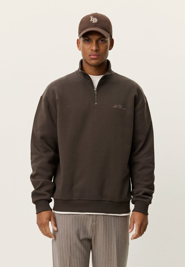 Les Deux HALF-ZIP - Sweatshirt - turkish coffee brown/dark brown