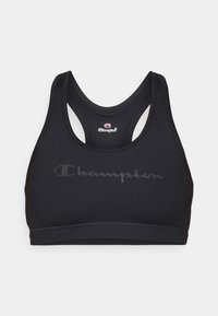 Champion SOFT TOUCH BRA LIGHT SUPPORT WITH LARGE LOGO - Sport-bh met light support - black