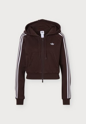 adidas Originals, GRAPHIC SHORT FRONT ZIP TRACK TOP - Суитшърт с цип - aurora coffee