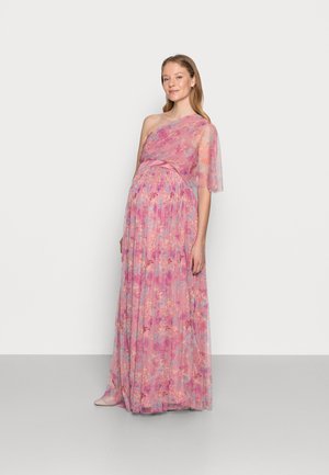 ONE SHOULDER DRESS WITH FLUTTER SLEEVE - Denní šaty - pink