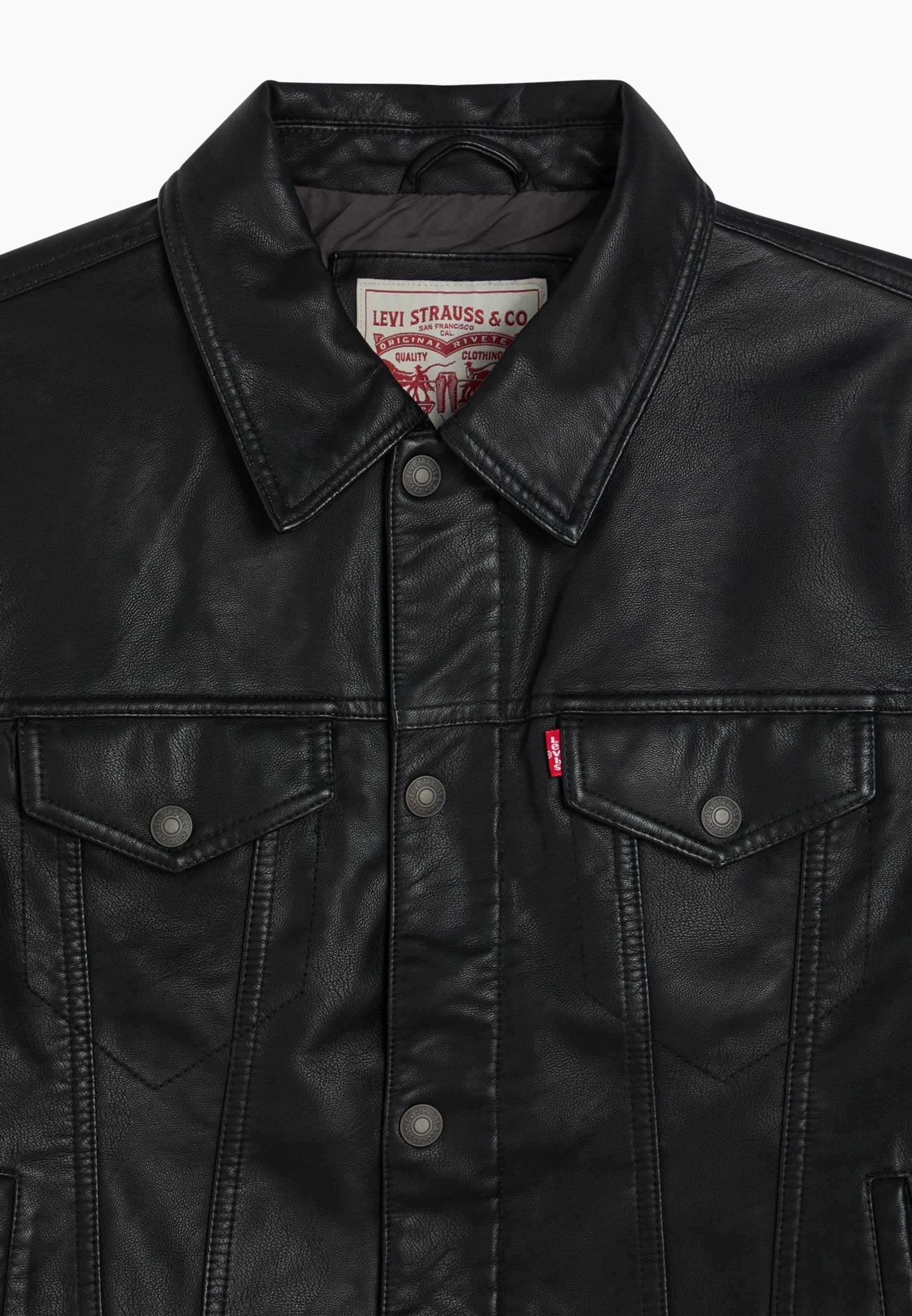 Levi's® Faux leather jacket - black - (Pre-owned) - Zalando.ie