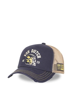 Von Dutch, VON DUTCH TRUCKER CAP CREW HELMET NAVY/BEIGE - Cap - navy beige