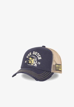 Von Dutch, VON DUTCH TRUCKER CAP CREW HELMET NAVY/BEIGE - Cap - navy beige