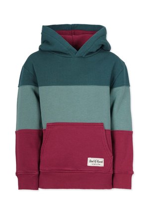 HOODED 3C BLOCK - Kapuzenpullover - racing green/bordeaux