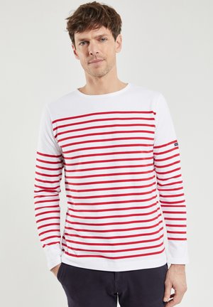 Armor lux ARSENAL MARINIÈRE - T-shirt à manches longues - blanc/braise