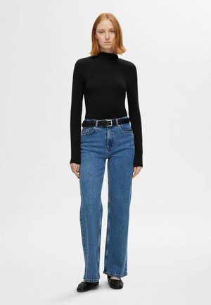 MIT WEITEM BEIN HIGH WAIST - Jeans Straight Leg - medium blue denim