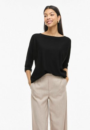 VIMALU BOATNECK 3/4 SLEEVE - Pullover - black beauty