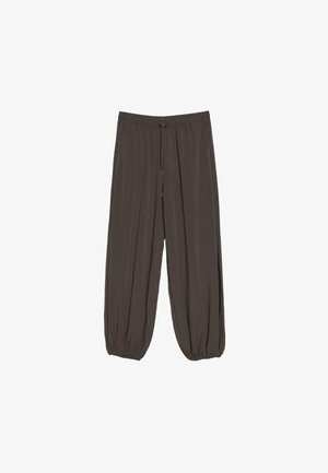 Stradivarius, FLOWY SAROUEL TROUSERS - Pantalon classique - dark brown
