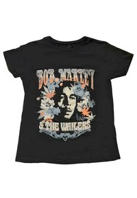 Paradiso Clothing BOB MARLEY FLOWER PORTRAIT - Print T-shirt - black