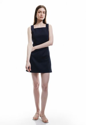 Koton SQUARE NECK MINI DRESS - Shift dress - dark blue