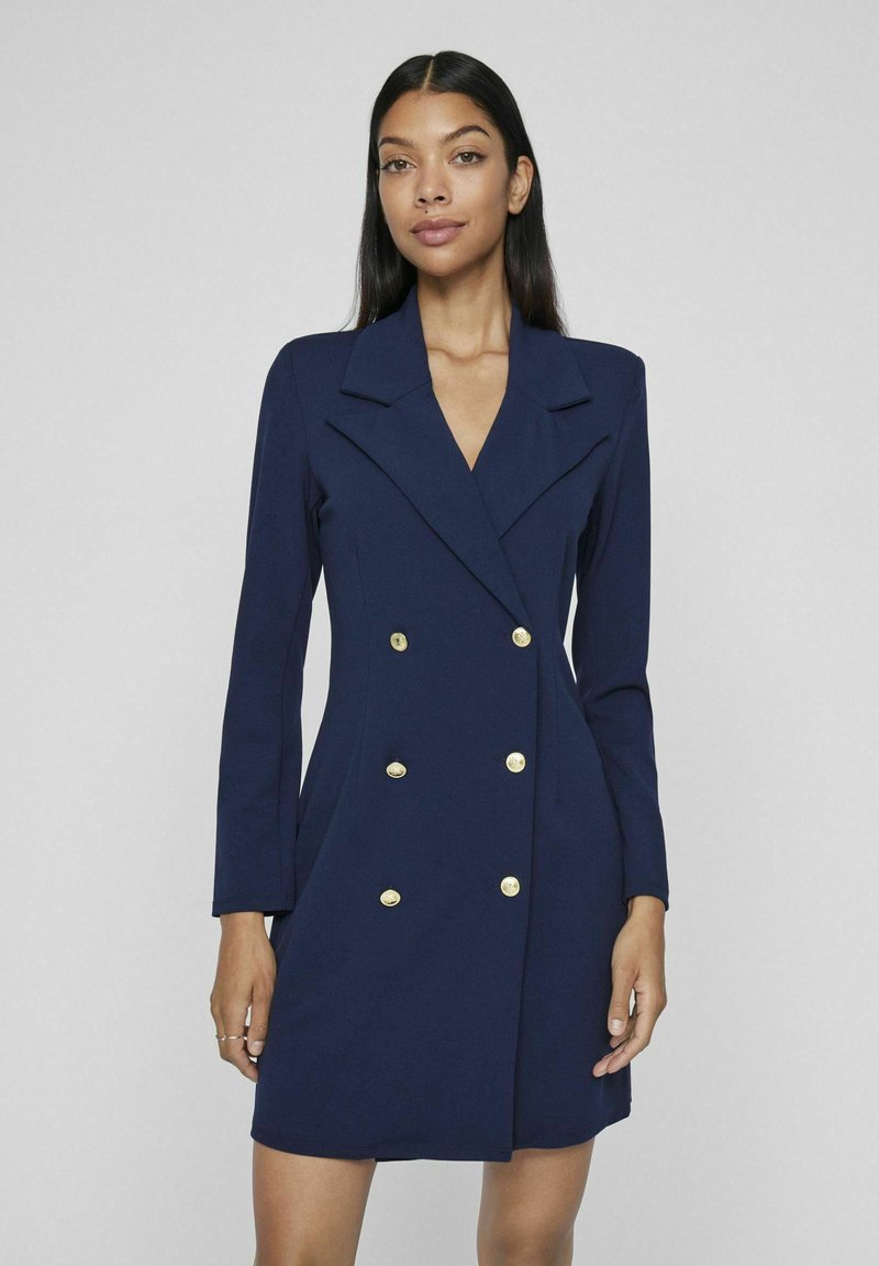 VILA ZWEIREIHIGES - Skjortklänning - navy blazer