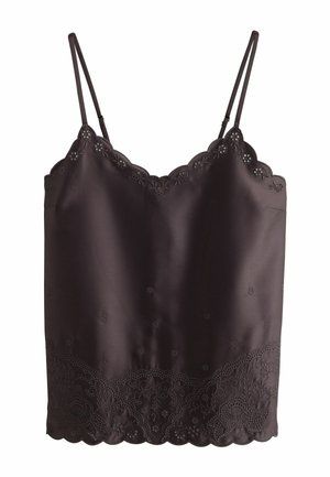 Next, SCALLOPED EMBROIDERED CAMI TOP - Top - chocolate brown