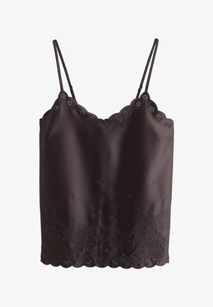 Next, SCALLOPED EMBROIDERED CAMI TOP - Top - chocolate brown