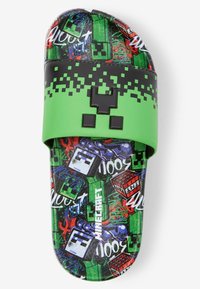 Next SLIDERS - Rantasandaalit - black green minecraft