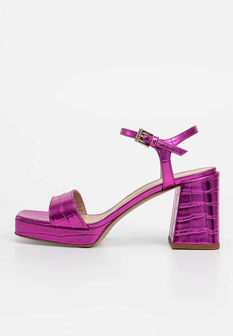 Baldinini Sandalen met plateauzool donkerroze