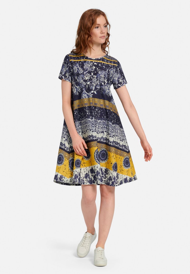 Damen Freizeitkleider | Green Cotton Freizeitkleid marine/maisgelb/blau - GE13443 Damen Freizeitkleider | Green Cotton Freizeitkleid marine/maisgelb/blau - GE13443