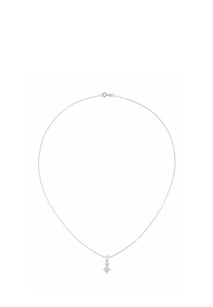 SOLITAIR PRINCESS CUT - Náhrdelník - white gold-coloured
