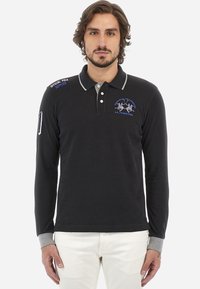 La Martina - LONG-SLEEVED POLO SHIRT - Poloshirt - black Thumbnail-Bild 1