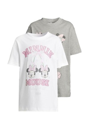 2 PACK - Print T-shirt - white heathergrey