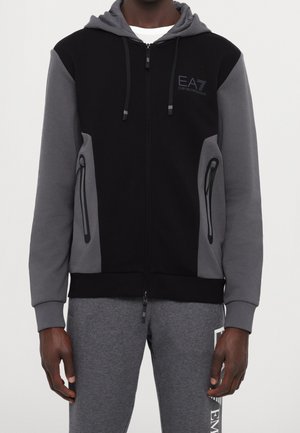 Felpa con zip - black