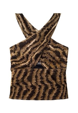 THE-ARE HALTER CON BRILLO - Blouse - black