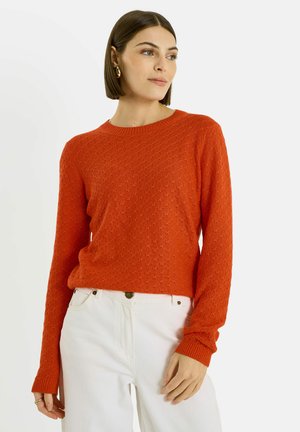 EN RELIEF À COL ROND - Jersey de punto - rouge