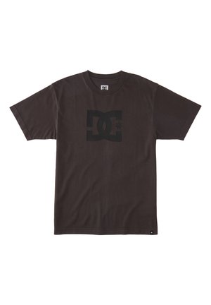 DC Shoes PIGMENT DYE HSS - T-shirt z nadrukiem - black enzyme wash