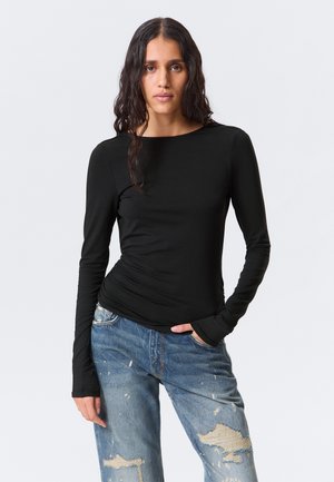 OPEN BACK LONGSLEEVED TOP - Top s dlhým rukávom - black