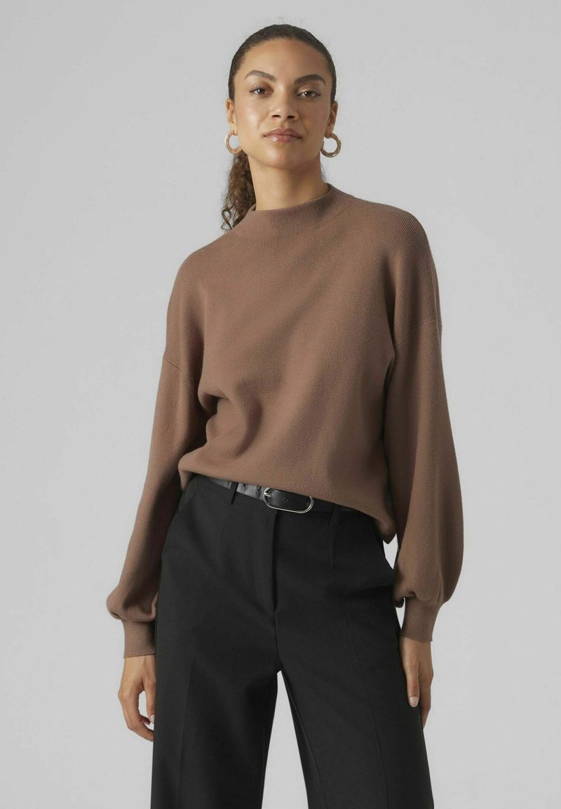 Vero Moda Strckpullover VMALMA LS O-NCK BUTTON BACK PULLOVER BOO, Aus