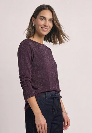 Street One, LONG-SLEEVE BOAT NECK SHIRT WITH GLITTER - T-shirt à manches longues - berry plum