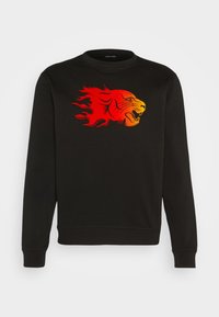 REGULAR FIT WITH SHADED SPONGE FLOCK PRINT - Sudadera - black