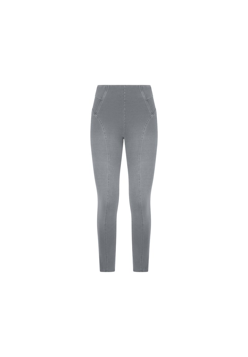Freddy VITA ALTA CON IMPUNTURE DECORATIVE - Leggings - light grey seams black